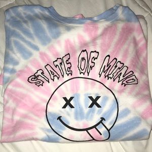 pink n blue tie dye tshirt